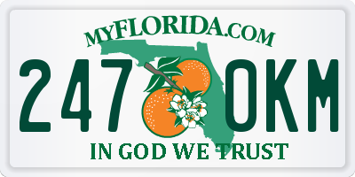 FL license plate 2470KM