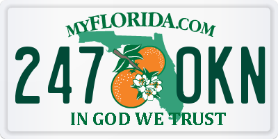 FL license plate 2470KN