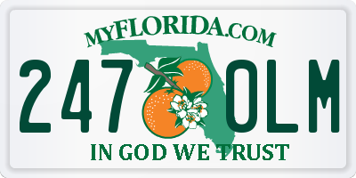 FL license plate 2470LM