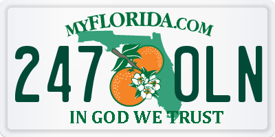 FL license plate 2470LN