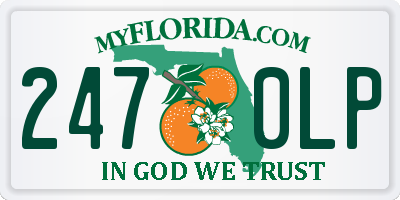 FL license plate 2470LP