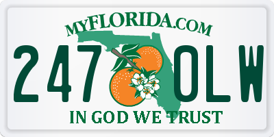 FL license plate 2470LW