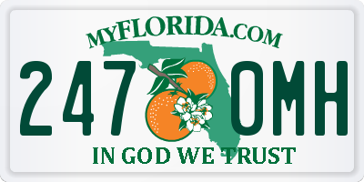 FL license plate 2470MH