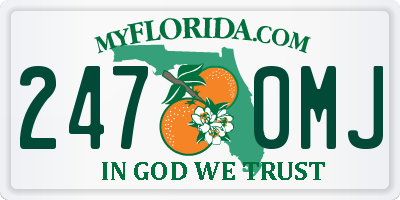 FL license plate 2470MJ
