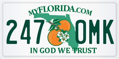 FL license plate 2470MK