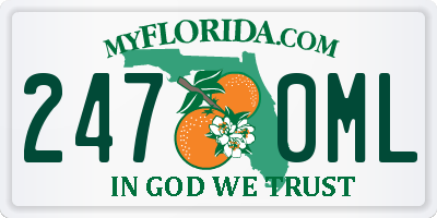FL license plate 2470ML