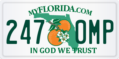 FL license plate 2470MP