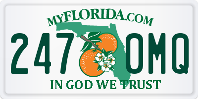 FL license plate 2470MQ