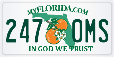 FL license plate 2470MS