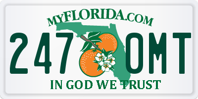 FL license plate 2470MT