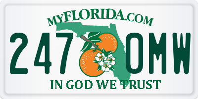 FL license plate 2470MW