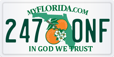 FL license plate 2470NF