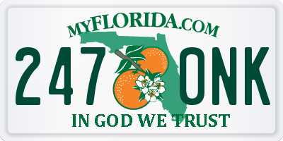 FL license plate 2470NK