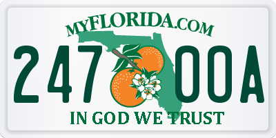 FL license plate 2470OA