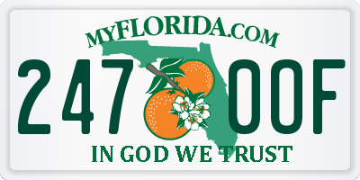 FL license plate 2470OF
