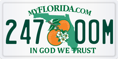 FL license plate 2470OM