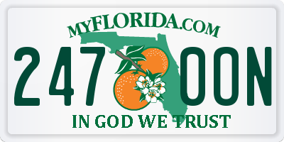 FL license plate 2470ON