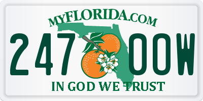 FL license plate 2470OW