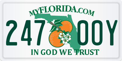 FL license plate 2470OY