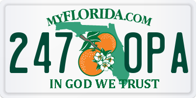 FL license plate 2470PA