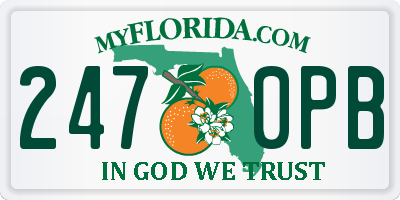 FL license plate 2470PB