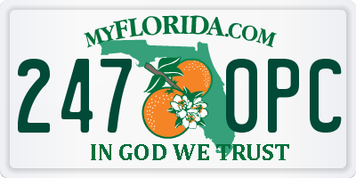 FL license plate 2470PC