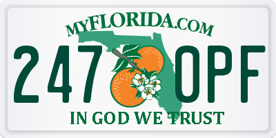 FL license plate 2470PF