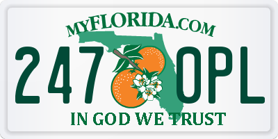 FL license plate 2470PL