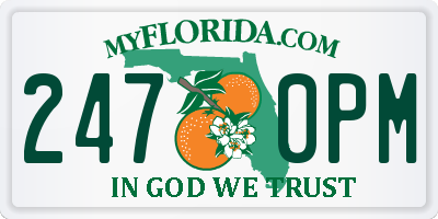 FL license plate 2470PM