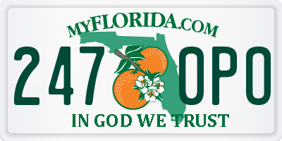 FL license plate 2470PO