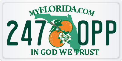 FL license plate 2470PP