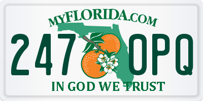 FL license plate 2470PQ