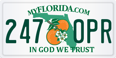 FL license plate 2470PR