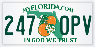 FL license plate 2470PV
