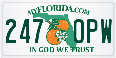 FL license plate 2470PW