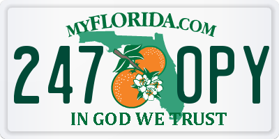 FL license plate 2470PY