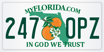 FL license plate 2470PZ