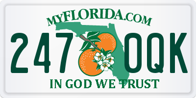 FL license plate 2470QK
