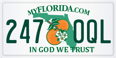 FL license plate 2470QL