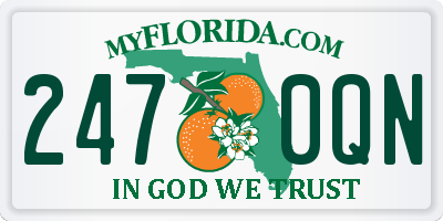 FL license plate 2470QN