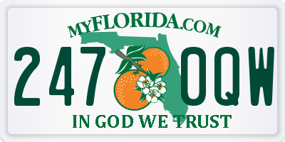 FL license plate 2470QW