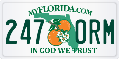 FL license plate 2470RM