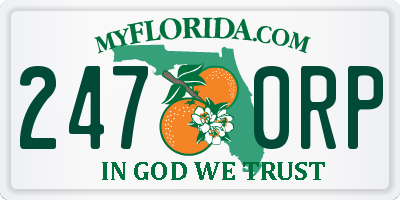FL license plate 2470RP