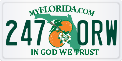 FL license plate 2470RW