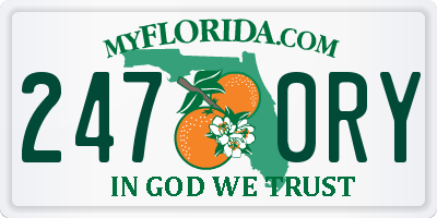 FL license plate 2470RY
