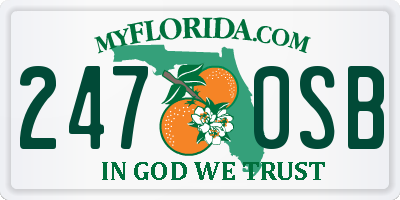 FL license plate 2470SB