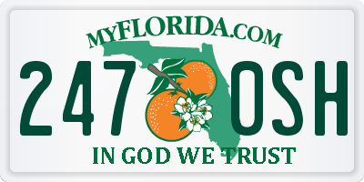 FL license plate 2470SH