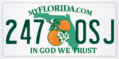 FL license plate 2470SJ