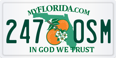 FL license plate 2470SM