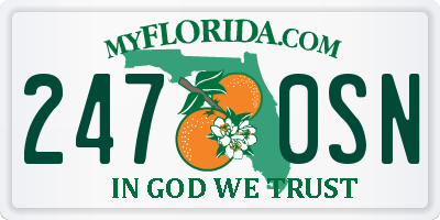 FL license plate 2470SN
